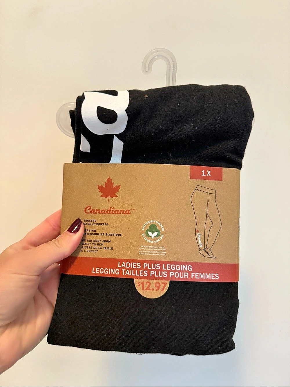 Canadianas Black Cotton Leggings Size 1X NWT